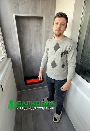 Отделка лоджии ламинатом с нишей боковой стены